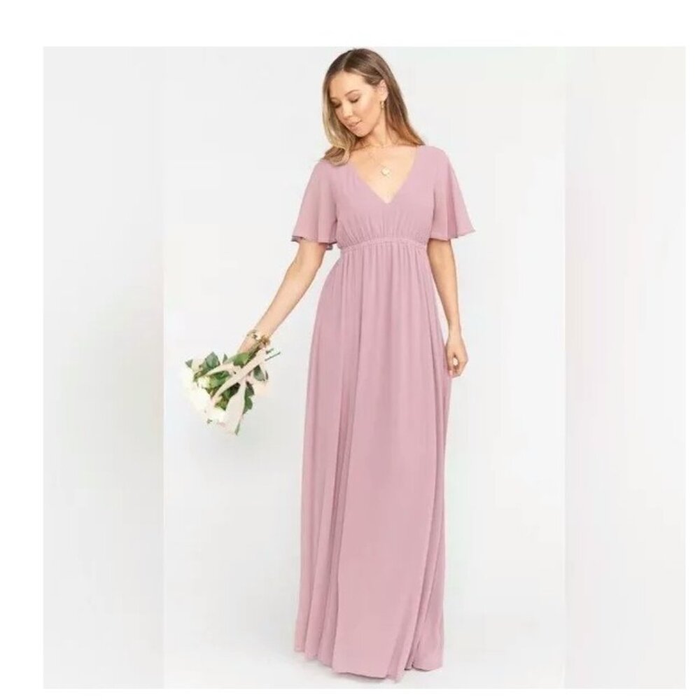 Show Me Your Mumu Emily Empire Maxi Dress Antique Rose Chiffon Size XS NWT